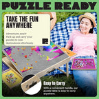 Puzzle Ready Puzzle Table with Drawers - 1500-Piece Wood, 27" x 36", Foldable & Portable - Jigsaw Puzzle Table & Organizer Design with 4 Color-Coded Trays, 3 Tilt Angles & Cover Mat
