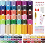 ilauke 72 Pcs Sewing Thread 700 Yards, 36 Colors Prewound Bobbins Thread for Sewing, Polyester Sewing Machine Threads for Brother Singer Janome with Sewing Supplies