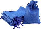 Palmhomee Pack of 25 Burlap Gift Bags with Drawstring Linen Jewelry Pouches Wedding Hessian Jute Bags for Birthday Jewelry and Treat Pouches Party Wedding Favors Gift Art and DIY Craft (4x5.6 Inch, Royal Blue)
