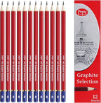 Pepy Graphite Professional Drawing Pencils - Set of 12 4H Pre-Sharpened Black Lead Pencils; Perfect for Drawing, Sketching and Shading, Graphic and Fine Art