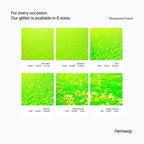 Hemway Polyurethane & Epoxy Resin Glitter 100g / 3.5oz Metallic Crystal Flake Additive for Flooring Jewelry Tumblers Glass Pigment - Microfine (1/256" 0.004" 0.1mm) - Fluorescent Green