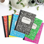 PARTH iMPEX 12 Pack Bulk Composition Notebooks Wide Ruled, 200 Pages (100 Sheets), 9-3/4 x 7-1/2, Hard Cover Wide Ruled Notebooks in 6 Assorted Colors, Composition Notebook For School College Office