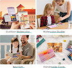 KOVIEDE 100% Cotton Watercolor Paper Pad - 30 Sheets 3.5"x5.5" Spiral Bound 140lb/300gsm Cold Press Watercolor Sketchbook, Artist Quality Art Journal Supplies for Adults, Kids & Beginners