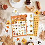 Thanksgiving Bingo Game Cards, Autumn Party Games, 24 Players Thanksgiving Bingo Games for Teens Adults, Thanksgivings Game Supplies for Family Classroom