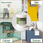 DWIL Matte Finish Furniture Paint - 64 Oz Wood Paint for Cabinets, Doors, Tables, and Dressers Refinishing - Water-Based, Non-Toxic & Odorless, Easy to Apply(Ivory White)-With Tools