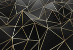 Black and Gold Wallpaper 3D Abstract Geometric Wall Mural for Bedroom Living Room TV Background Wall（Not Peel and Stick）
