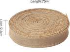 KINJOEK 1 Inch Wide 82 Yards Burlap Ribbon, Natural Jute Fabric Ribbon, Crafts Ribbon for Christmas, Wedding, Gifts, Burlap Fabric DIY, Decoration