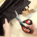 LIVINGO Fabric Scissors Heavy Duty - 9.5 Inches Professional Titanium Coated Forged Stainless Steel Sharp Bent Shears for Sewing Crafting Cutting Cloth, Felt, Leather, Paper