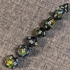 DND RPG Dice Set, Nebula Polyhedral Dice for Dungeons and Dragons, Mystery 7-Piece Set (Blue Gold)