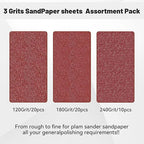 1/4 Sandpaper Sheet,4-1/2"*5-1/2" Assorted120-180-240,50PACK
