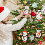 Fennoral 12 Pack Snowman Craft Kits for Kids Make You Own Snowman Foam Stickers Ornament DIY Christmas Arts and Crafts for Chirstmas Party Supplies Winter Christmas Tree Decoration