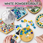 Mosaic Grout, with Tile Tools, Mosaics Tile Accessories – Essential for Handmade Grouting and Perfect for DIY Craft Projects (White, Mosaic Tool Kit)