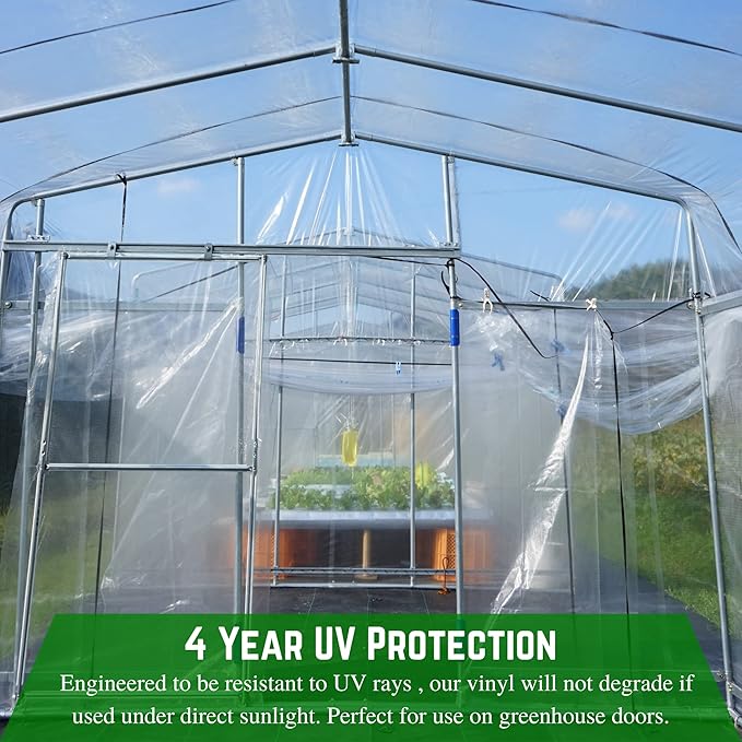 Farm Plastic Supply - Clear Vinyl Sheeting - 15 Mil - (4'6" x 175') - Vinyl Plastic Sheeting, Clear Sheet for Storm Windows, Tablecloth Protector