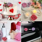 JDH 3 PCS Rose Flower Molds Flower Silicone Candle Mold Candle molds for Candle Making for DIY Scented Candle, Soy Wax, Cake, Soap, Resin Casting Craft Making