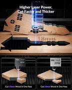 WECREAT Vision 40W Enclosed Laser Cutter and Engraver Machine with HD Smart Camera, Air Assist, Laser Bed, 600mm/s Batch Process Speed, Diode Desktop Laser Cutter for Wood, Acrylic, Metal, Leather
