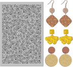 Arbuya Ginkgo Leaves Polymer Clay Texture Mat -Autumn Leaves Texture Sheet for Polymer Clay Jewelry Making, Earring Charms, DIY Craft Supplies