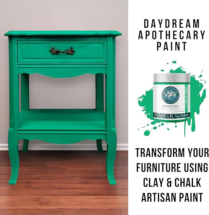 Daydream Apothecary Premium Chalk Style Paint for Furniture, Home Décor, Wood, DIY Interior Projects, Quick Dry, No Prep or Prime Needed, Matte Green - 8oz