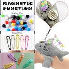 Cute Sharks Wrist Pin Cushion for Sewing with Magnetic, Snap Bracelet Wrist Bands for Pins and Needles Include 50 Lovely Butterfly Straight Pins.
