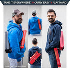 Quiver Time Red XL Orion Playmat Tube - TCG MtG Playmat Tube Case Bag with Waterproof Zipper, Hidden Dice Pocket, Adjustable Removable Shoulder Strap, See-Through Window, Fits 14" and 15" playmats