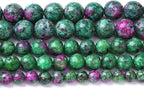 36pcs 10mm Natural Epidote Zoisite Stone Beads for Jewelry Making DIY Bracelet Necklace Accessories 15" Energy Healing Power Stone Beads