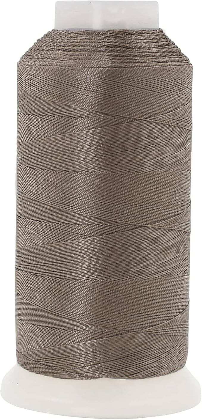 Mandala Crafts Taupe Heavy Duty Thread - 1500 Yds Tex 70 Thread for Sewing Drapery Jeans Leather Hair Outdoor Marine Upholstery