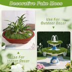 Jollidecor Fake Moss for Crafts, 14.1 OZ Artificial Moss for Plants Indoor Decorative Light Green and Dark Green Faux Moss DIY Fairy Garden Decor for Potted Plant