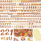 221 Pcs Bulletin Board Letters Round Alphabet Number Punctuation Symbol Combo Letter Cutouts Classroom Decoration for School Classroom Chalkboard Poster Board(Fall Round)