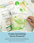 The Crafter's Workshop Matte Gel Medium for Acrylic Paint - Dimensional Clear Texture Paste for Stenciling & Mixed Media Art - Boutique Quality, 8 oz Jar