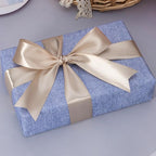 1 1/2 Inch Linen Beige Solid Satin Ribbon, 50 Yards Craft Fabric Ribbon for Gift Wrapping Floral Bouquets Wedding Party Decoration