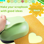 Heart Hole Punch, 3 inch Heart Punch, Hearts Punches for Paper Crafts, Hearts Paper Punch, Heart Shaped Hole Punch, HeartCraft Punches, Large Shape HeartPunch for Cardstock, Scrapbooking