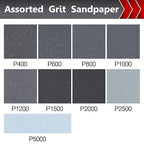 25 Pcs Wet Sandpaper, Sand Paper Assortment 400/600/800/1000/1200/1500/2000/2500/5000 Sandpaper Sheet Sandpaper for Wood Auto Metal