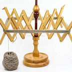 Wooden Handcrafted Heavy Duty Wooden Yarn Ball Winder - Premium Crafted Knitting Crocheting Accessories & Combo Set - Table Top Yarn Swift (Steam Beech Wood)