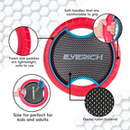 EVERICH TOY Trampoline Paddle Ball Set with 2 Bouncy Paddles & 4 Balls - Soft Foam Design for Kids Play Indoor Outdoor Beach Backyard Lawn - Great Gift Idea for Boys & Girls (Green & Red)