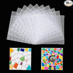 10 Sheets 12'' x 12'' Mosaic Mesh for Mounted Tile Fiberglass Mesh Backing, (Non Sticky)