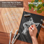 Shuttle Art White Gel Pens, 6 Pack 0.7mm, 1.0mm Gel Ink Pens Fine Point for Black Paper Highlighting Card Making Scrapbooking Coloring Writing Drawing Journaling Note Taking School Office Home