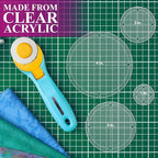 Quilting Acrylic Template Set | Precision Tools for Quilting Enthusiasts | Circle Design | Includes Sizes 4", 3", 2", 1" | 1/8 Clear Acrylic | 1/4" Seam Allowance for Accuracy