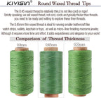 12 Colored Waxed Polyester Thread, 0.45mm Thinner Diameter, 115 Yards/Spool, Wax Coated String Cord for Leather Sewing, Upholstery, Stitching, Binding, Beading, Stringing, and Crafting