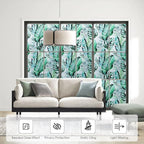 DKTIE Nature Pattern Rainbow Window Film Decorative Stained Glass Window Film Static Cling Films Easy Apply Removable Comes with Tools (U560-Reeded Glass, 35.4" x 118.1")