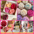 6PCS Flower Silicone Molds Set,3D Rose Flower Silicone Fondant Mold Valentine Day Silicone for Candle Making Molds Cake Mold for Chocolate Candy Pastry Dessert Resin Craft
