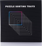 8 Puzzle Sorting Trays with Lid 8" x 8" - Jigsaw Puzzle Accessories Black Background Makes Pieces Stand Out to Better Sort Patterns, Shapes and Colors | for Puzzles Up to 1500 Pieces