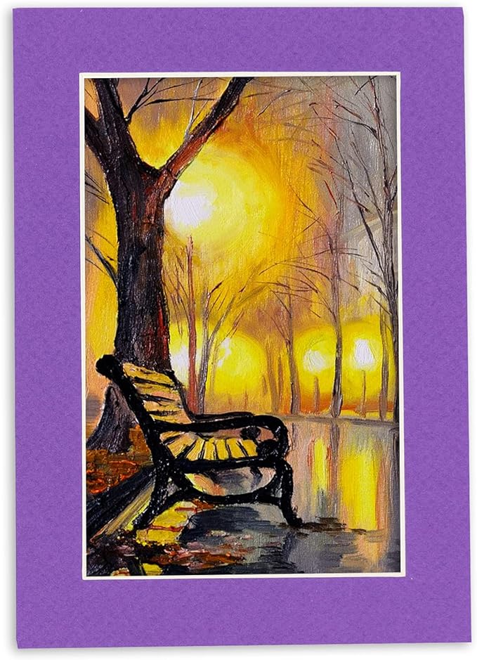 5.5x8.5 Mat for 8.5x11 Frame - Precut Mat Board Acid-Free Purple 5.5x8.5 Photo Matte for a 8.5x11 Picture Frame, Premium Matboard for Family Photos, Show Kits, Art, Picture Framing, Pack of 10 Mats