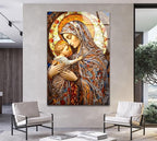 My Photostation.com 32Wx48H'' Jesus and Virgin Mary Glass Wall Art Tempered Glass Printing Wall Decor Large Wall Art Wall Hangings