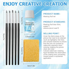 WANJAO Masking Fluid for Watercolor Painting, Liquid Masking Tape with Silicone Pens Cleaning Brush for Painting Fast Drying Easy Peel Use to Art Watercolor Supplies Retouching Covering, 30ml Blue