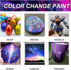 ABEIER Iridescent Acrylic Paint, Set of 18 Chameleon Colors, 2 oz/60ml Bottles, Color-shifting, Non-Toxic, High Viscosity, Blendable, Paints on Rocks Crafts Canvas Wood, Fabric, Ceramic & Stone