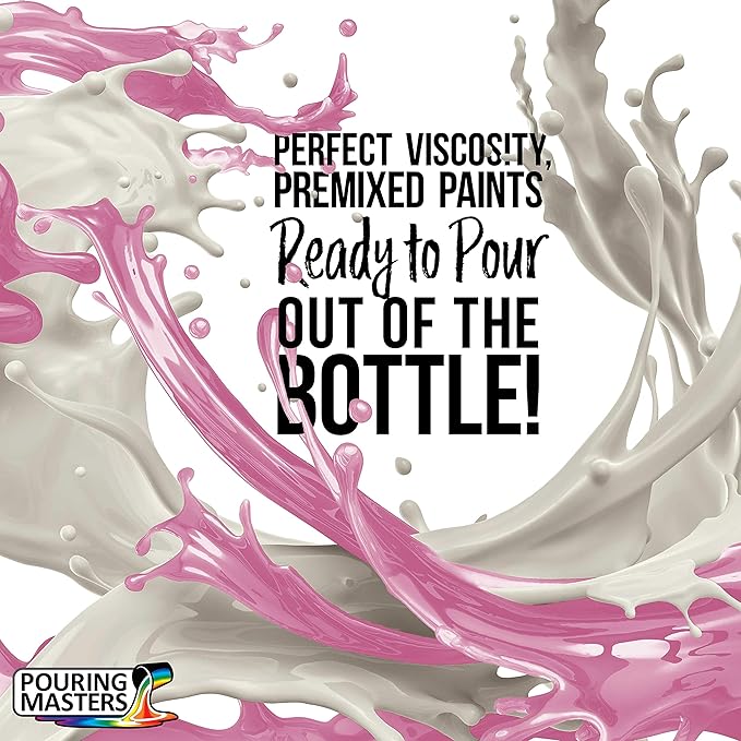 POURING MASTERS Bubble Gum Pink Acrylic Ready to Pour Pouring Paint - Premium 32-Ounce Pre-Mixed Water-Based - for Canvas, Wood, Paper, Crafts, Tile, Rocks and More