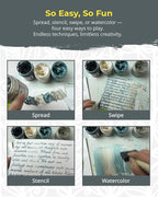 The Crafter's Workshop Stencil Butter - Coastal Acrylic Paint Set - Boutique Metallic Texture Paste for Art, Canvas, Journals, & Cards - 4 x 2oz Jars