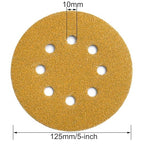 5-Inch 8-Hole Hook and Loop Sanding Discs 60-Grit Random Orbit Sandpaper, 100-Pack