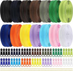 DOITEM 14 Colors Zippers by Yard, 3 mm Zipper 39 Meter 43.5 Yard Nylon Endless Zipper Set with Slider and Zipper