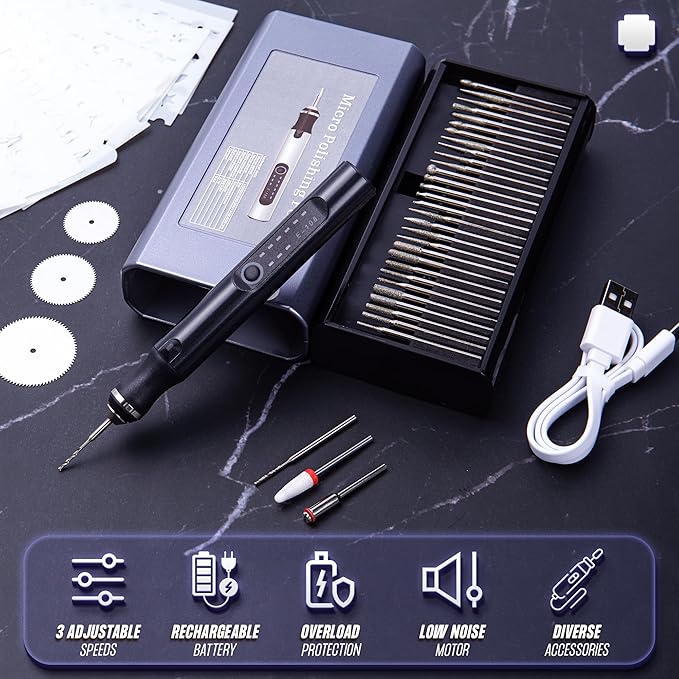 Smotche Customizer Engraving Pen for All Materials - Cordless Portable Engraver Pen for Artists & DIYers - Engrave 50+ Surfaces - Rechargeable