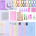 YURROAD Quilling Paper Set with 900pcs 5mm Quilling Paper Strips Filigree Tool Kit and Quilling Board Slotted Pen Curling Coach Crimper